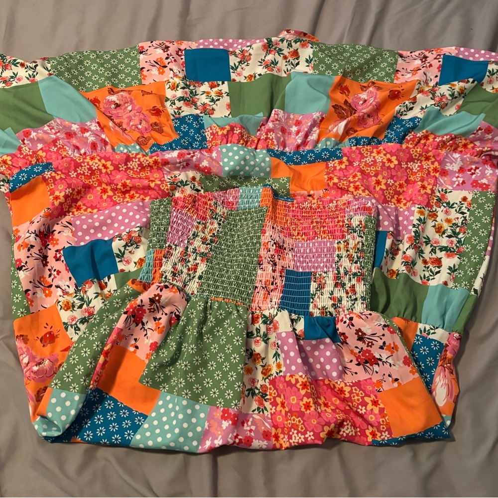 Strapless Patchwork Dress